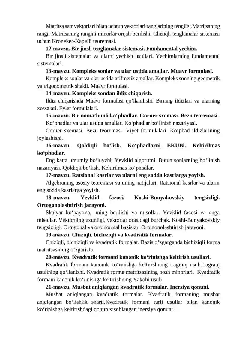 Matritsalar va ular ustida amallar 2