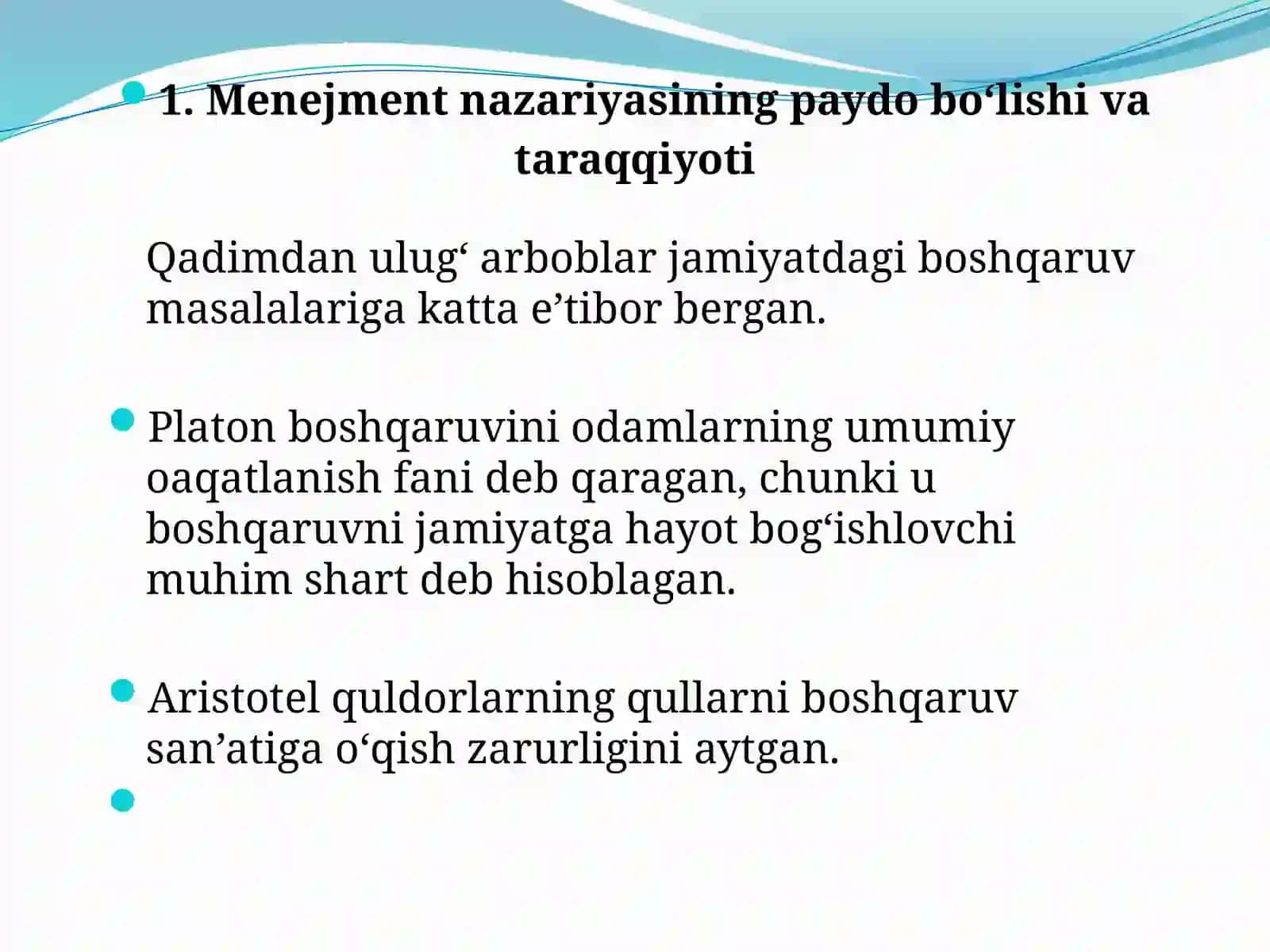 Menejmentning nazariy asoslari 2
