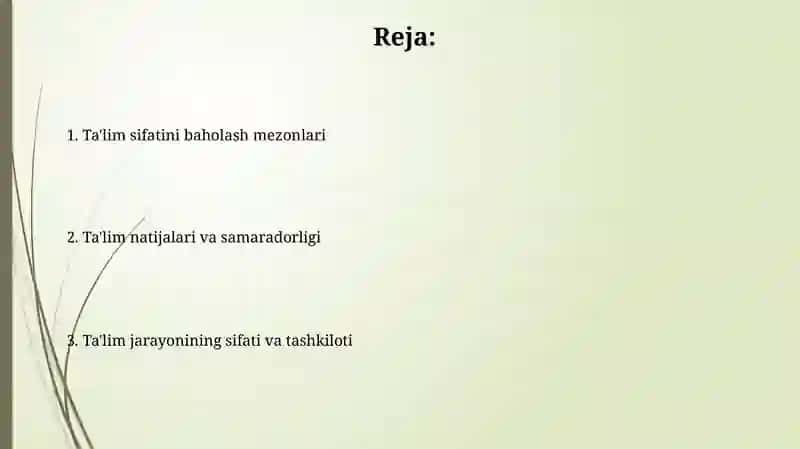 Ta'lim sifatini baxolash mezonlari 2