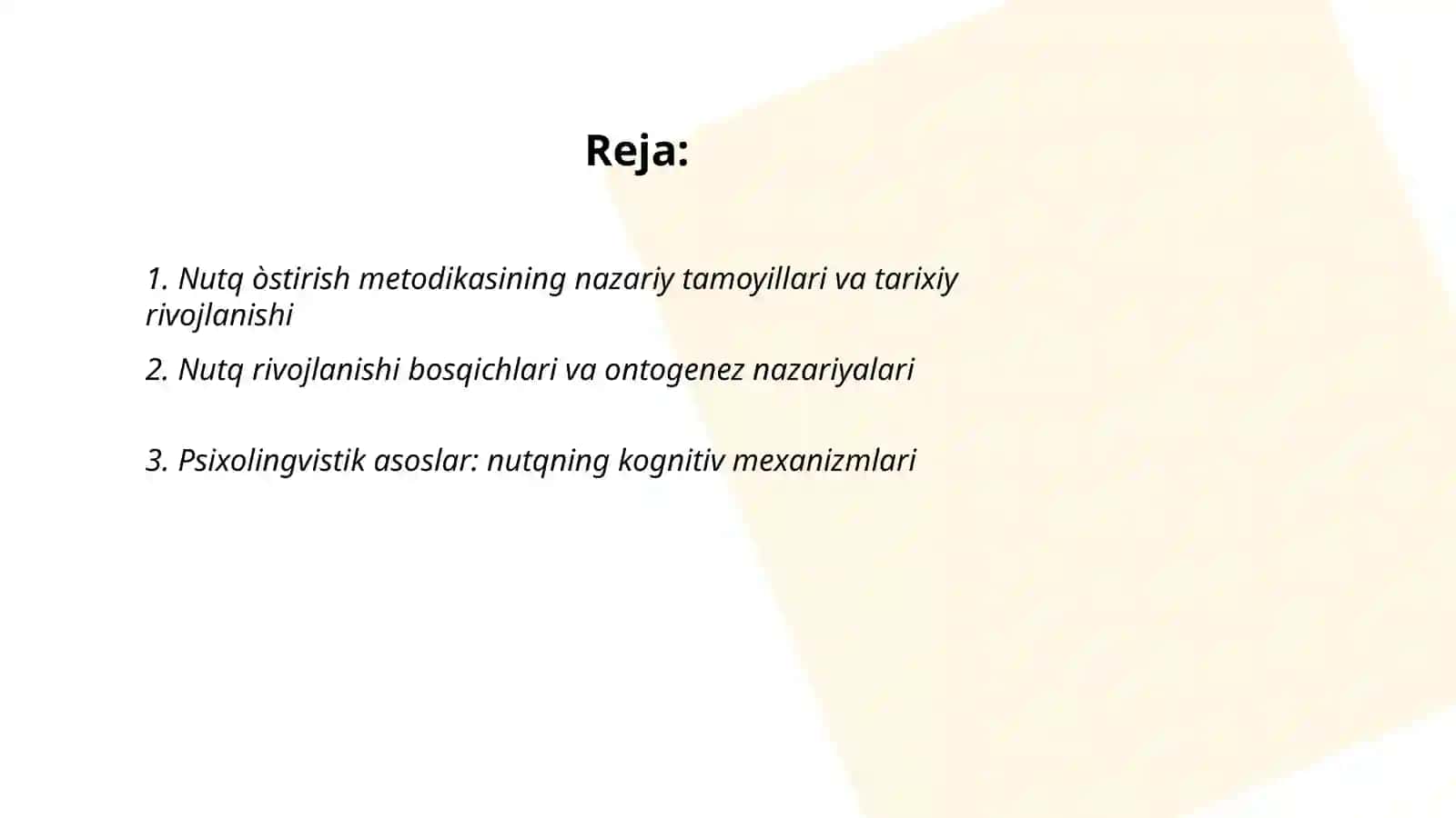 Nutq òstirish metodikasi fanining nazariy asoslari 2