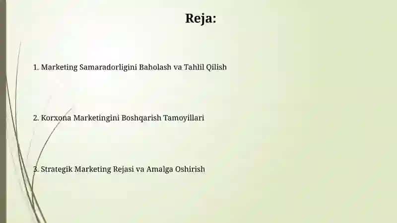 Korxona marketingini boshqarish tamoyillari 2