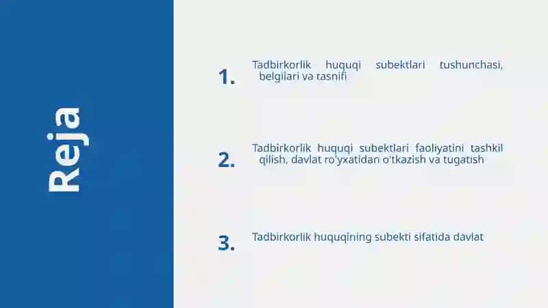 Tadbirkorlik subektlarining huquqiy maqami 2