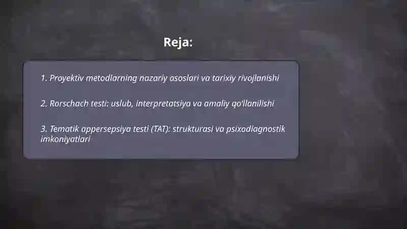 Inson ruhiy holatini o‘rganishda proyektiv metodlarning o‘rni 2