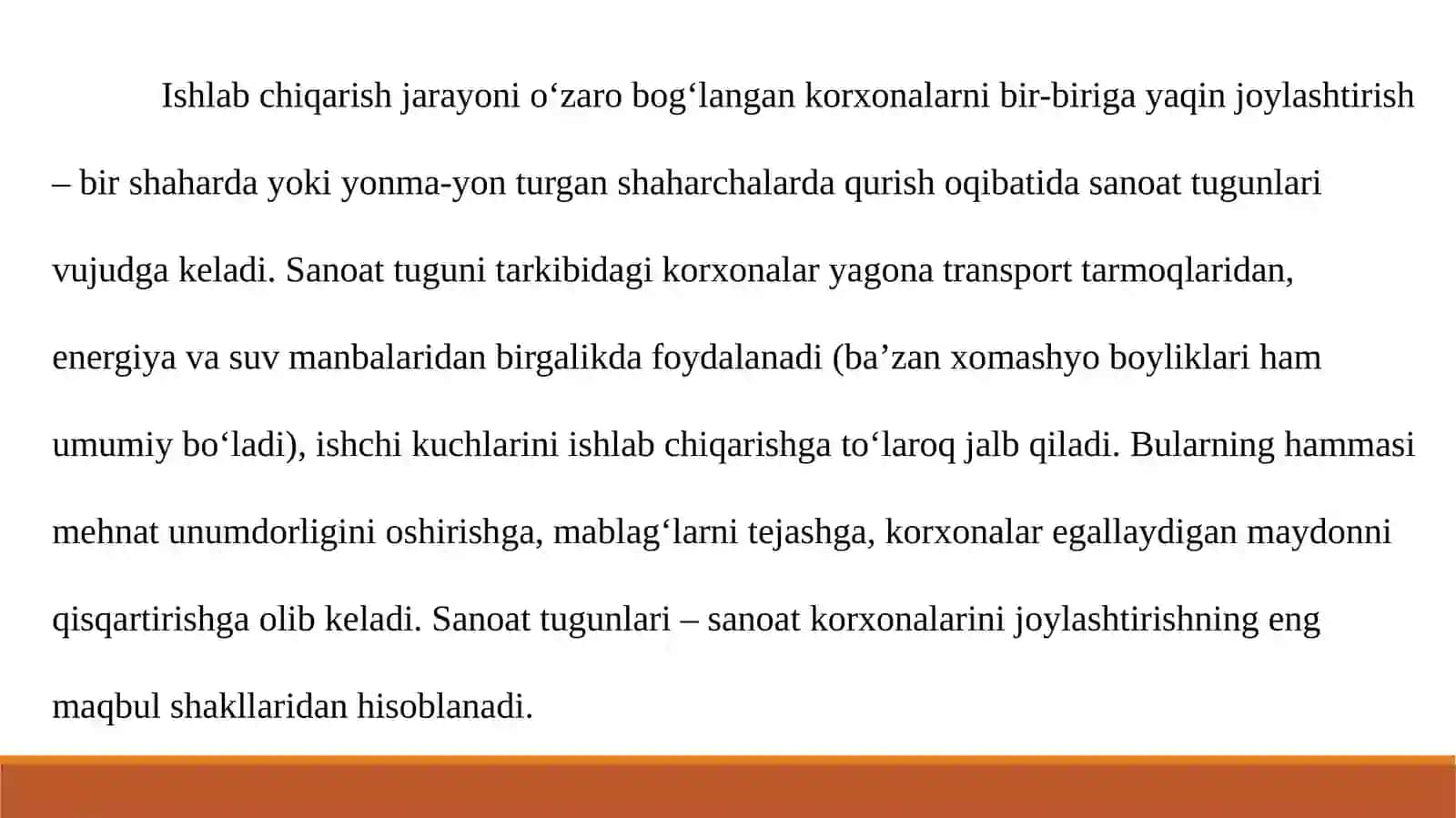 SANOAT TARMOQLARINI JOYLASHTIRISH 2