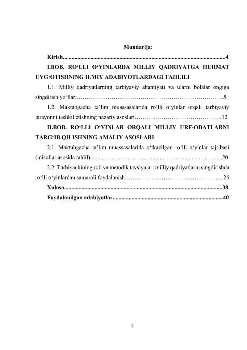 Roʻlli oʻyinlarda milliy qadriyatga hurmat uygʻotish 2