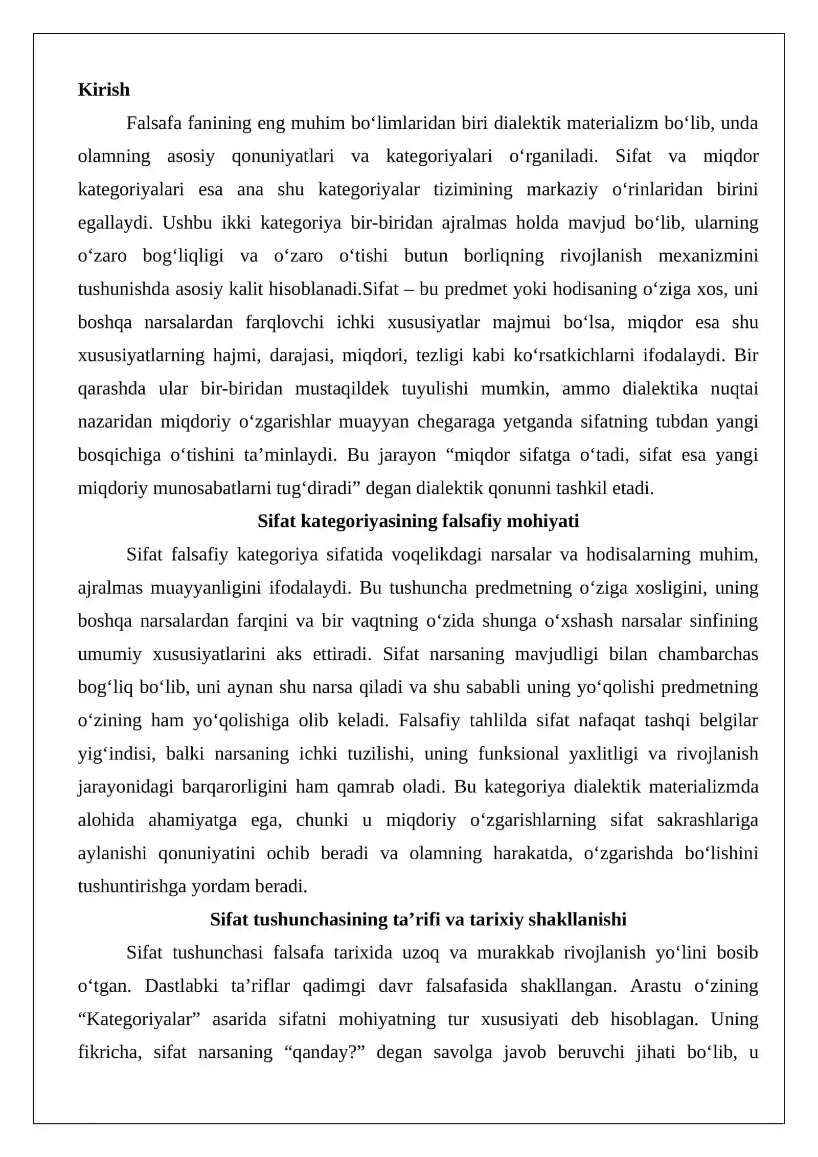 Sifat va miqdor kategoriyalarining o‘zaro bog‘liqligi 2