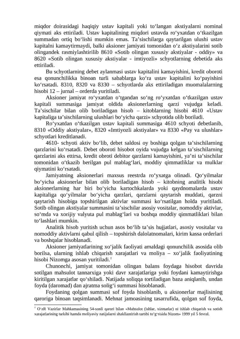 Ustav kapitalining shakllanishi va ularning hisobini tashkil qilish 2