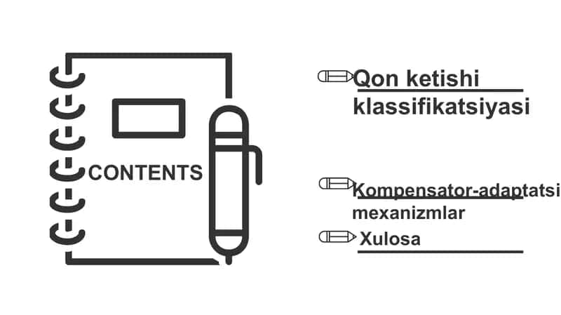 Qon ketishiga organizmning moslashuv kompensator reaksiyalari 2