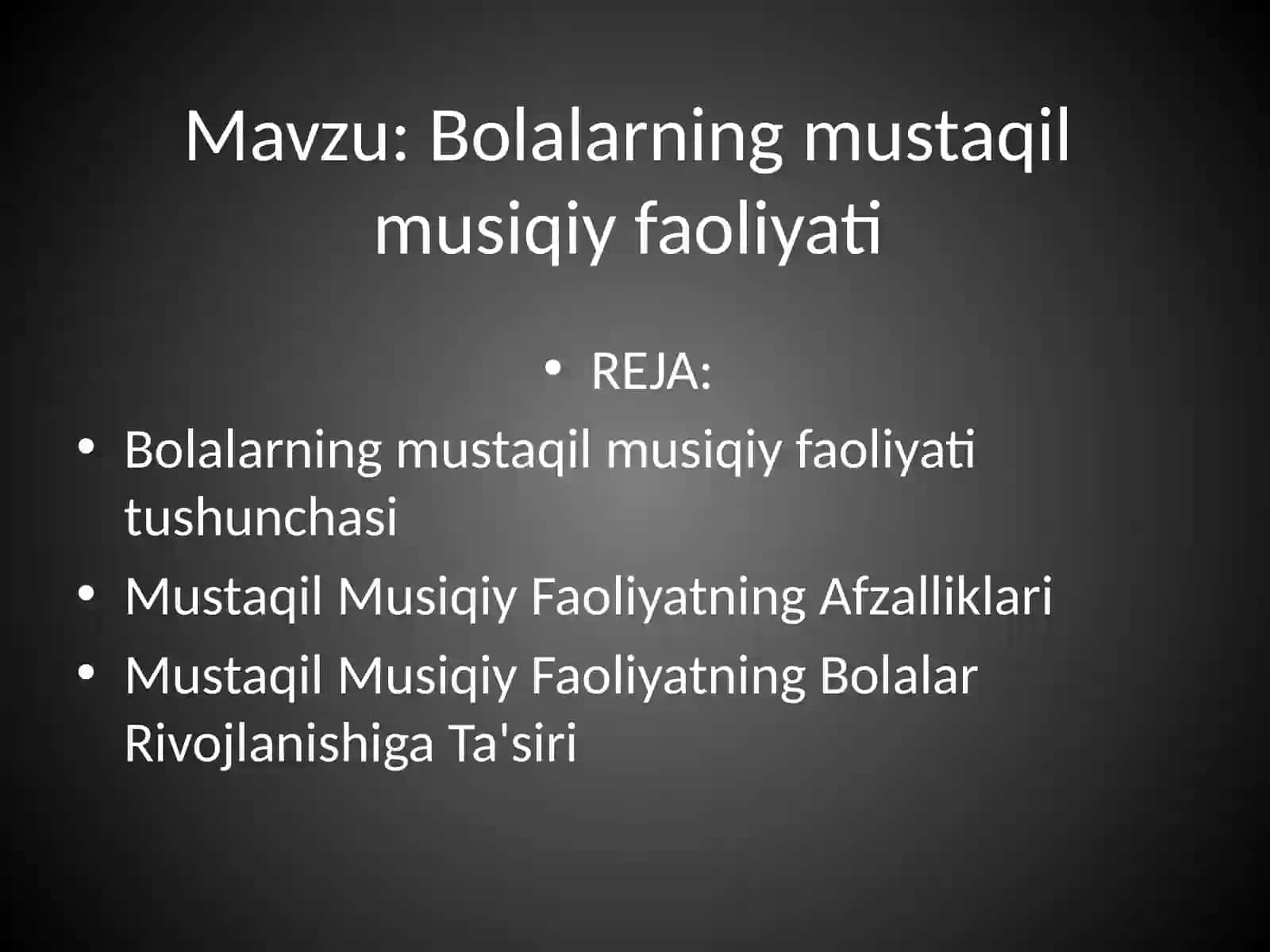 Bolalarning mustaqil musiqiy faoliyati 2