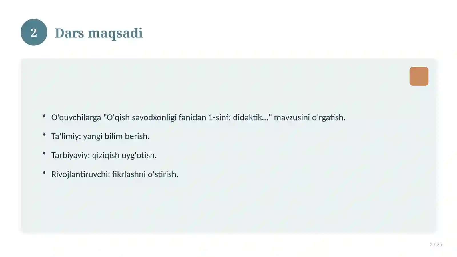 O'qish savodxonligi fanidan 1-sinf: didaktik tarqatma materiallar 2