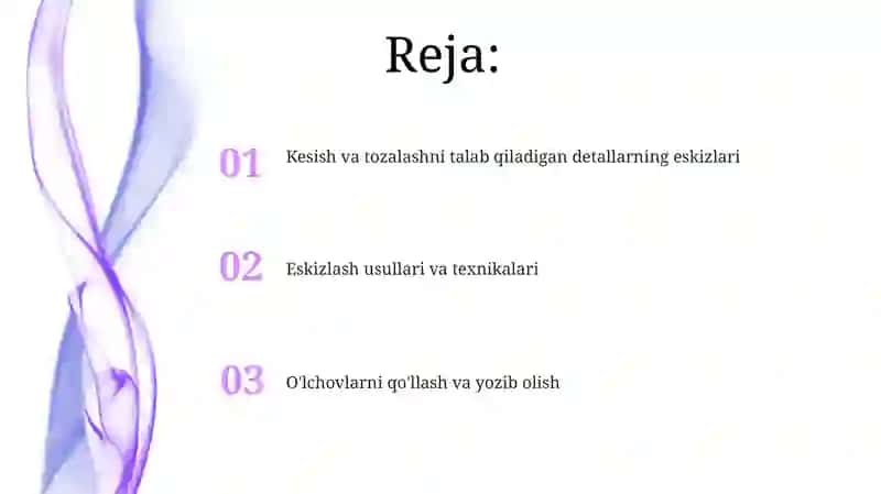 Kesim va Qirqim talab qilinadigan detallarning eskizini chizish 2