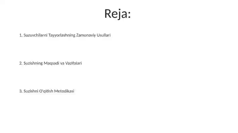 Suzish va uni oʻqitish metodikasi 2