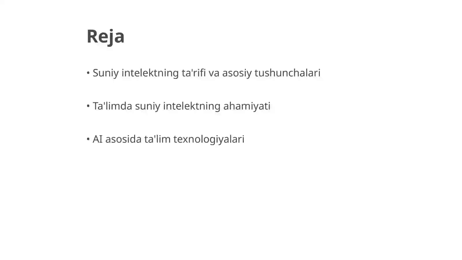 Suniy intelekt va ulardan talim sohasida foydalanish Axborot texnologiyalari 2