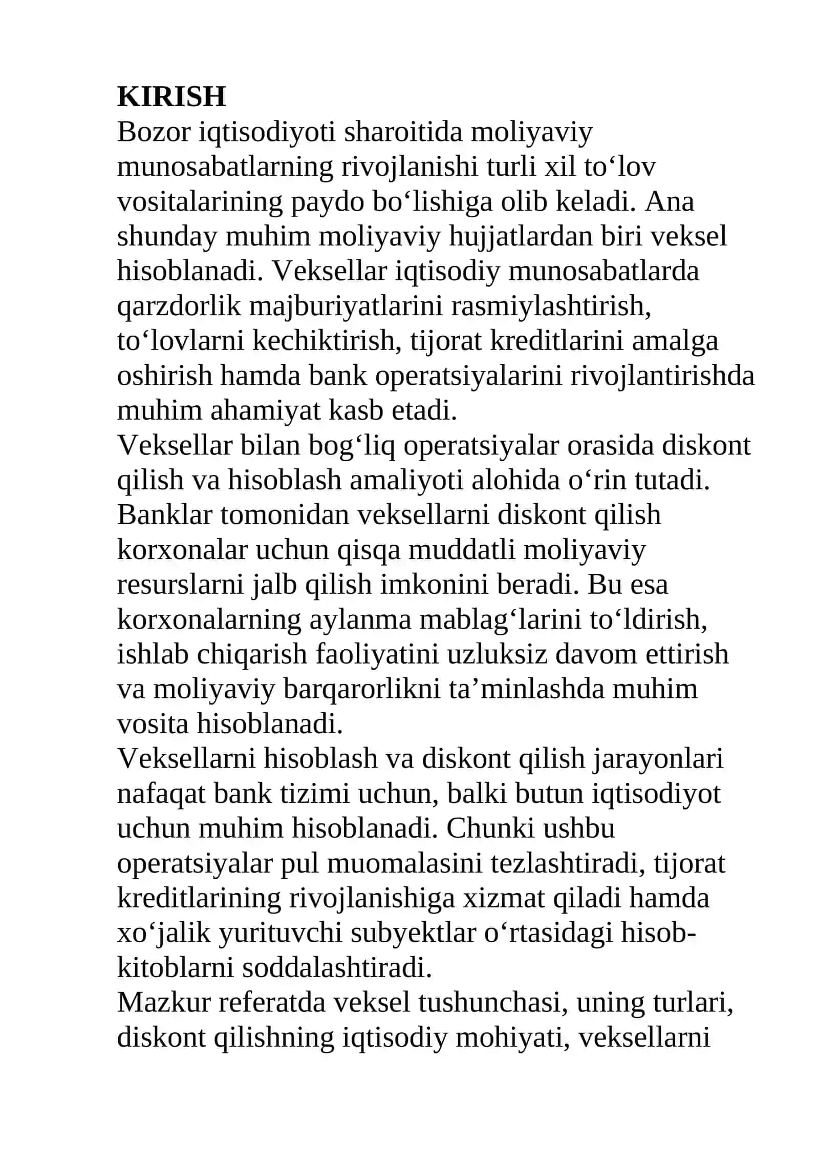 VEKSELLARNI DISKONT QILISH VA HISOBLASH 2
