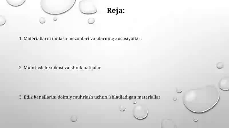 Ildiz kanallarni doimiy plombalashda qoʻllaniladigan vositalar 2