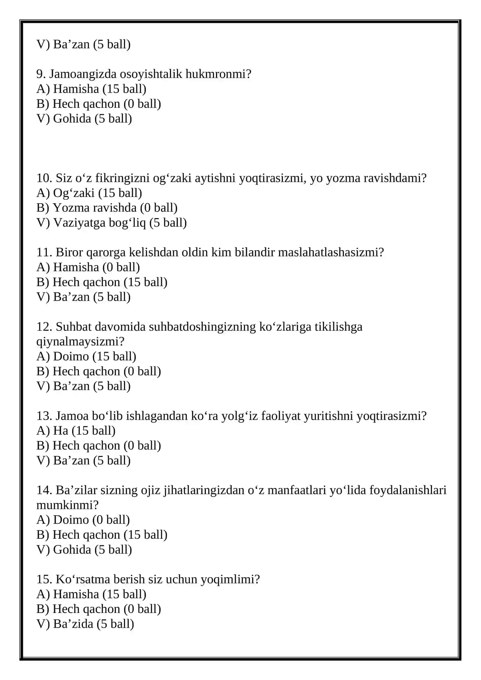 BOSHQARUVCHILIKKA QOBILIYATINGIZ BORMI? 2