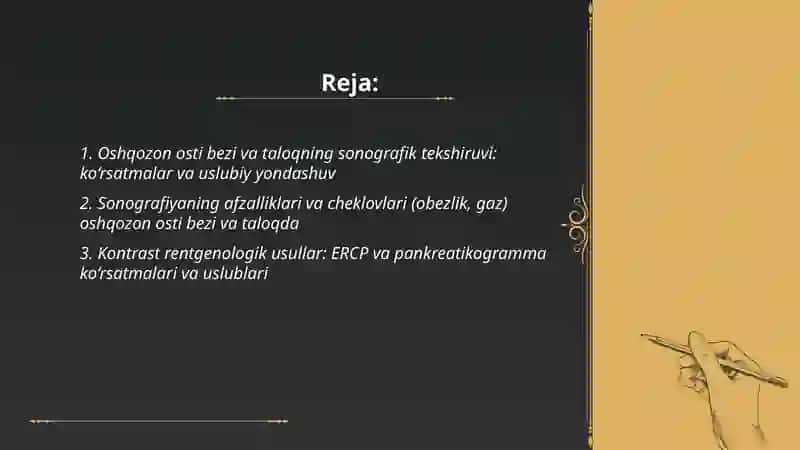 Oshqozon osti bezi va taloq kasalliklarida radiologik tekshirish usullari 2