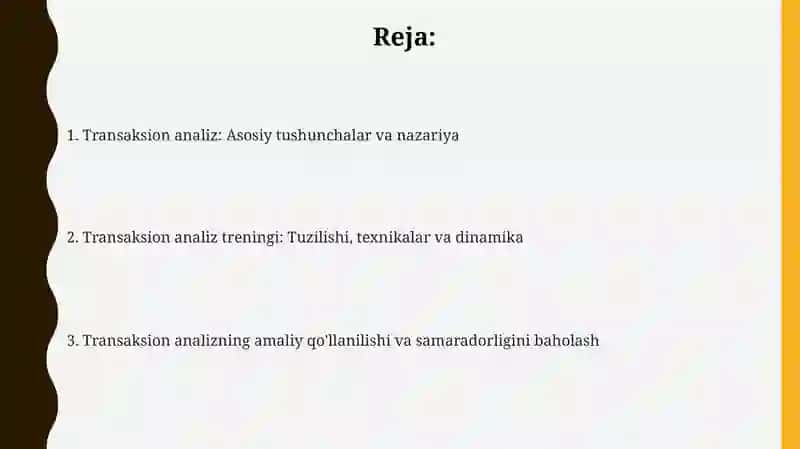Psixologik treninglar tashkiliyat fanidan slayd 2