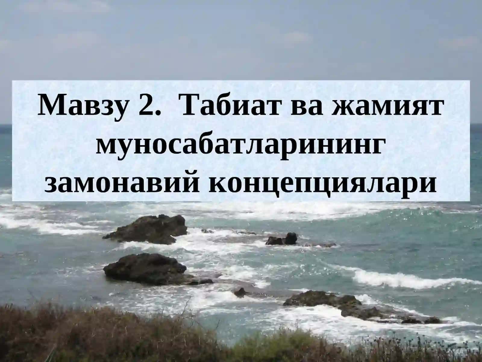 Табиат ва жамият муносабатларининг замонавий концепциялари 2