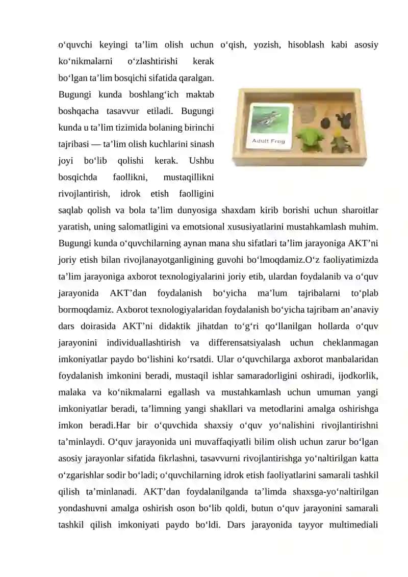 Ko’rgazmali qurollar yaratishda AKTdan foydalanish. Biologiyada ko’rgazmali qurollar tayyorlash klas 2