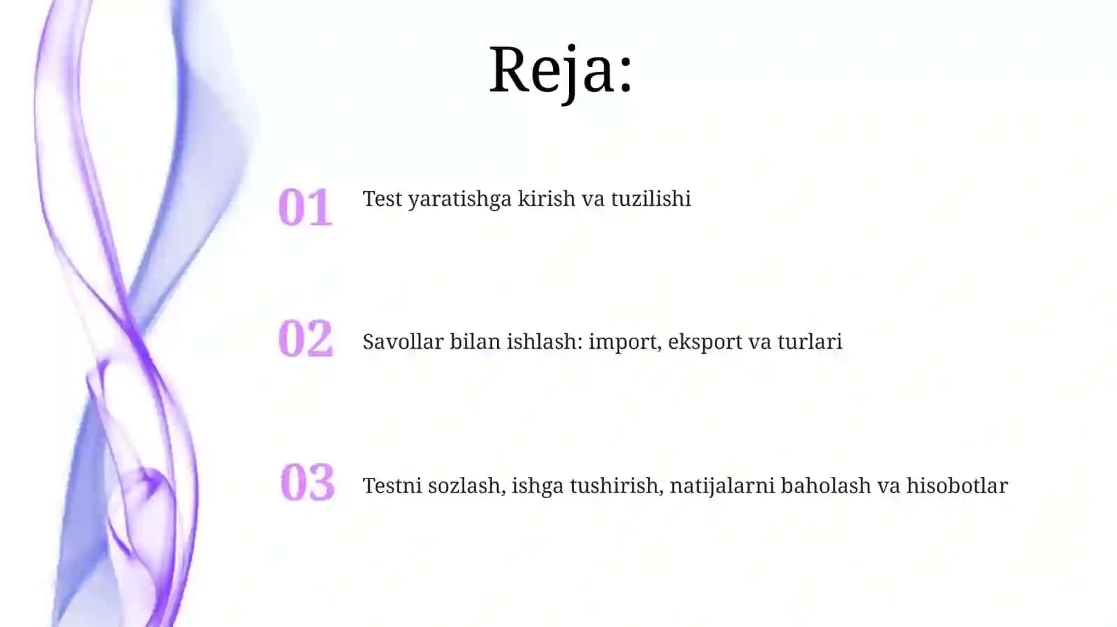 My test dasturi yordamida test yaratish 2