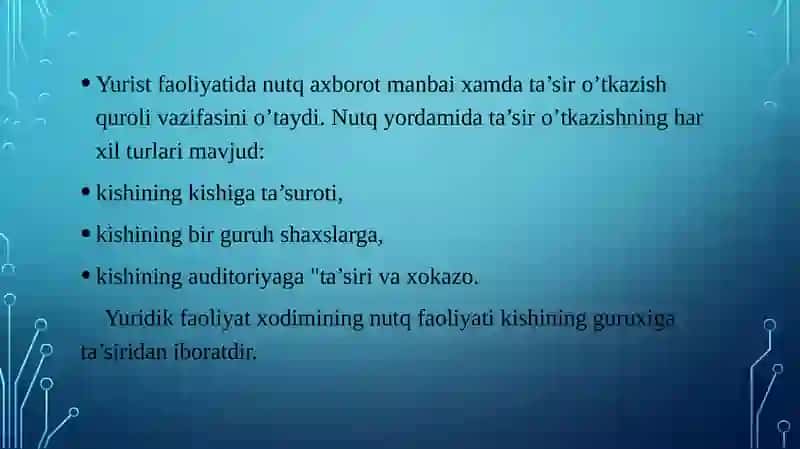 Yuristning kasbiy faoliyatida muloqot 2