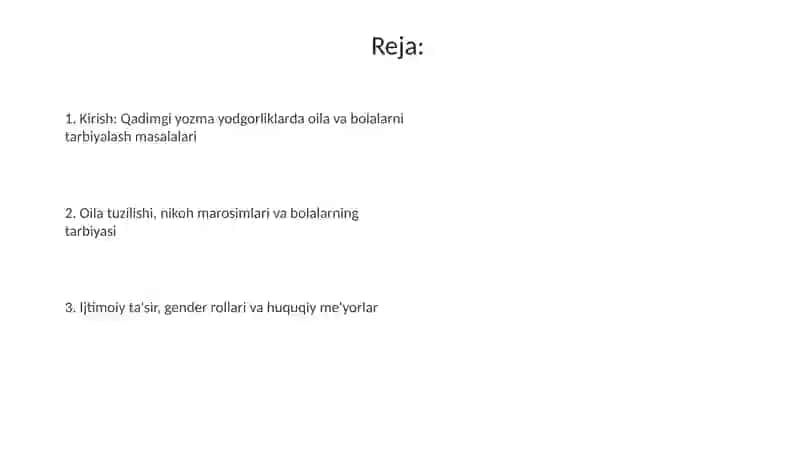Engqadimgiyozmayodgorliklardaoilavaoiladabolatarbiyasimasalalariningyoritilishi 2