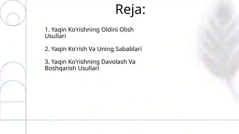 Yaqin Ko'rishning Oldini Olish Usullari 2