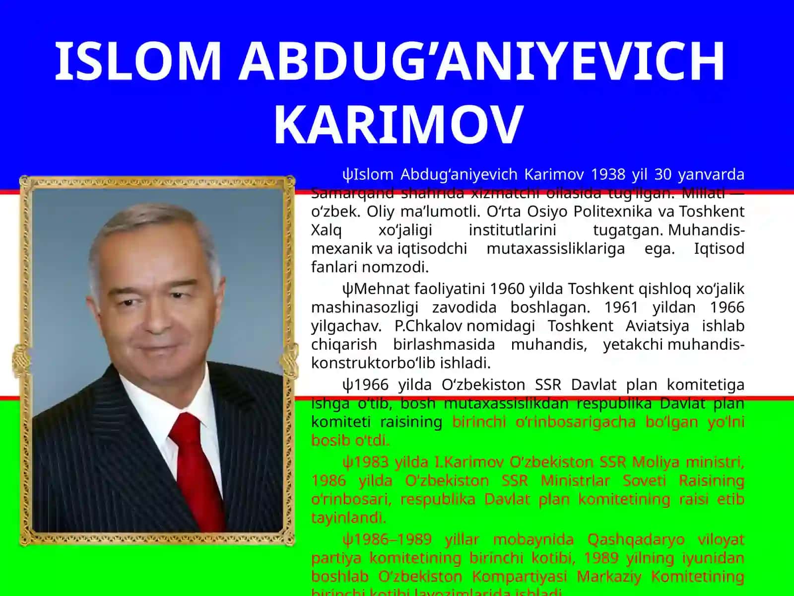 Islom Abdug‘aniyevich Karimov 2