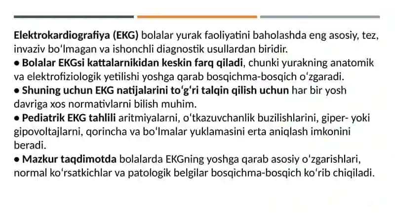 EKG bolalar yoshiga ko'ra natijalarini tahlili 2