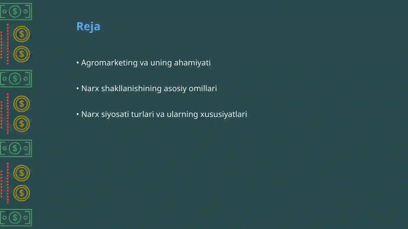 Agromarketingda narxlar, narxni shakllantirish, narx siyosati 2