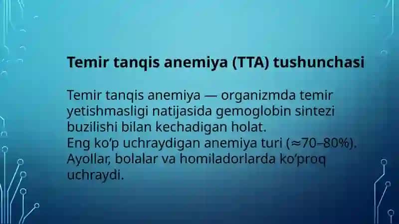Temir tanqis anemiyani davolash va profilaktika prinsplari 2
