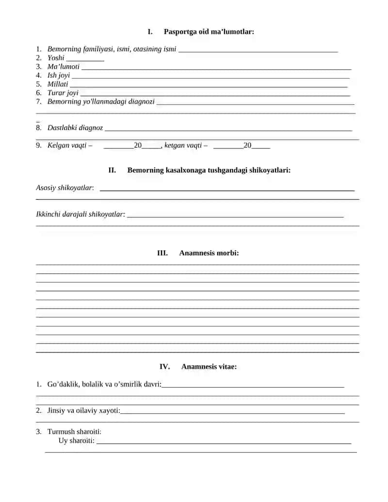 Kasallik Tarixi 2