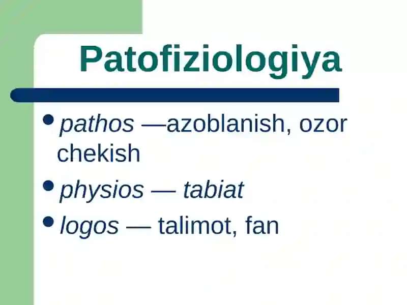 Patologik fiziologiya faniga kirish 2