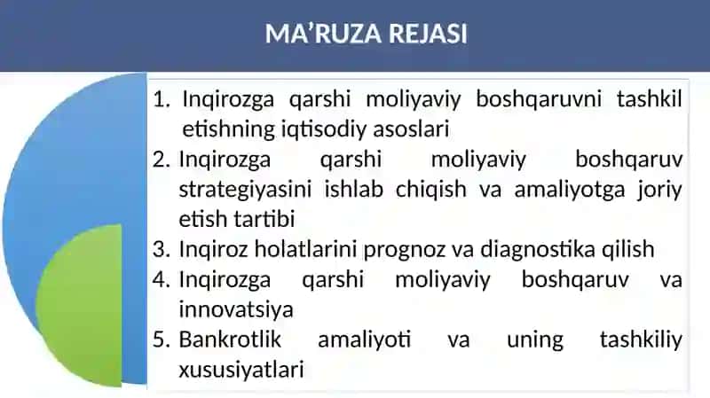 Inqirozga qarshi moliyaviy boshqaruvni tashkil etish asoslari 2