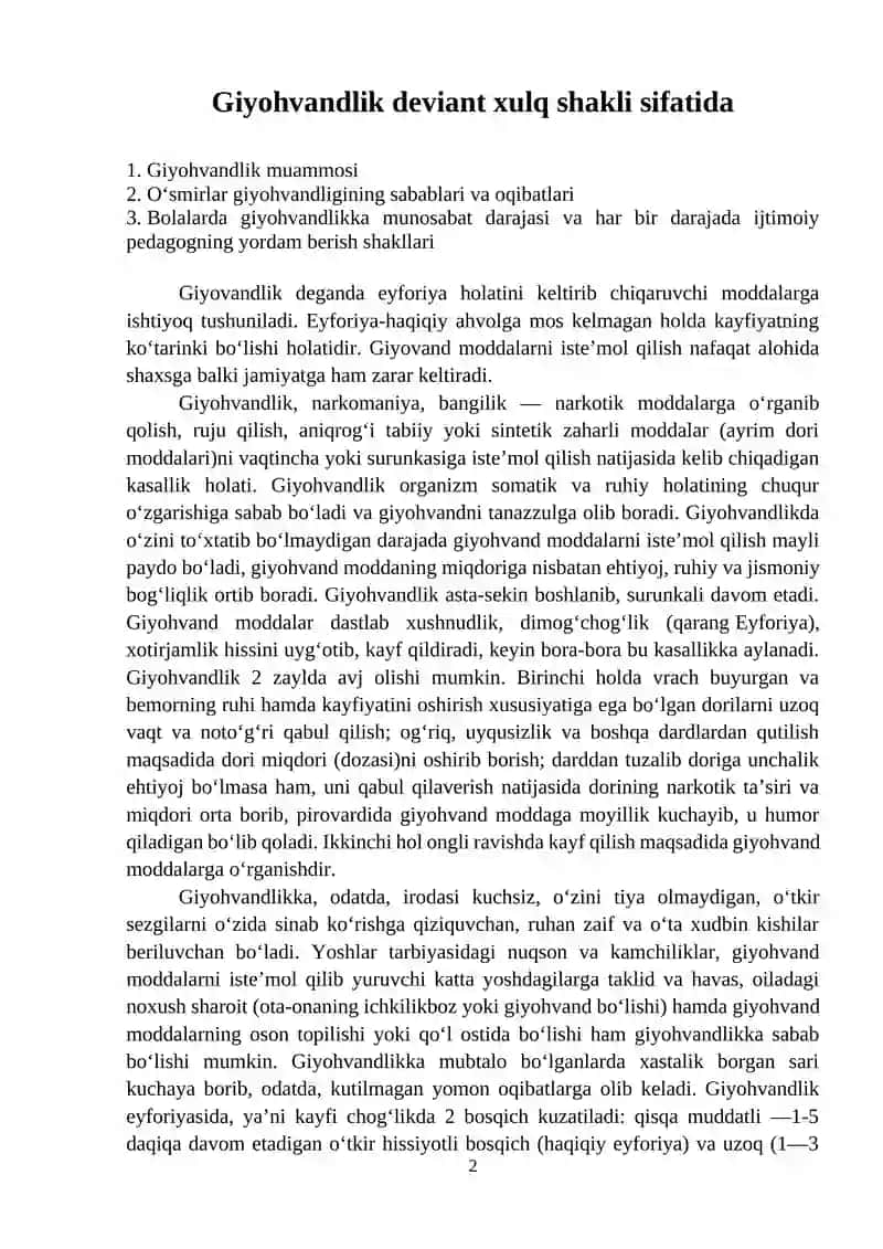 GIYOHVANDLIK DEVIANT XULQ SHAKLI SIFATIDA 2