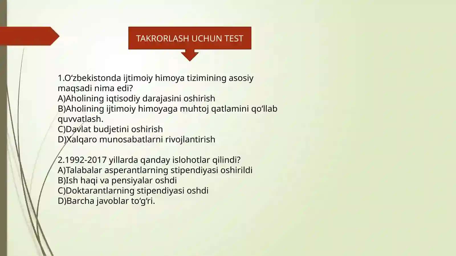 Yangi O‘zbekistonda President SH.M.Mirziyoyev rahbarligi va tashabbusi ostida amalga oshirilayotgan islohotlar 2