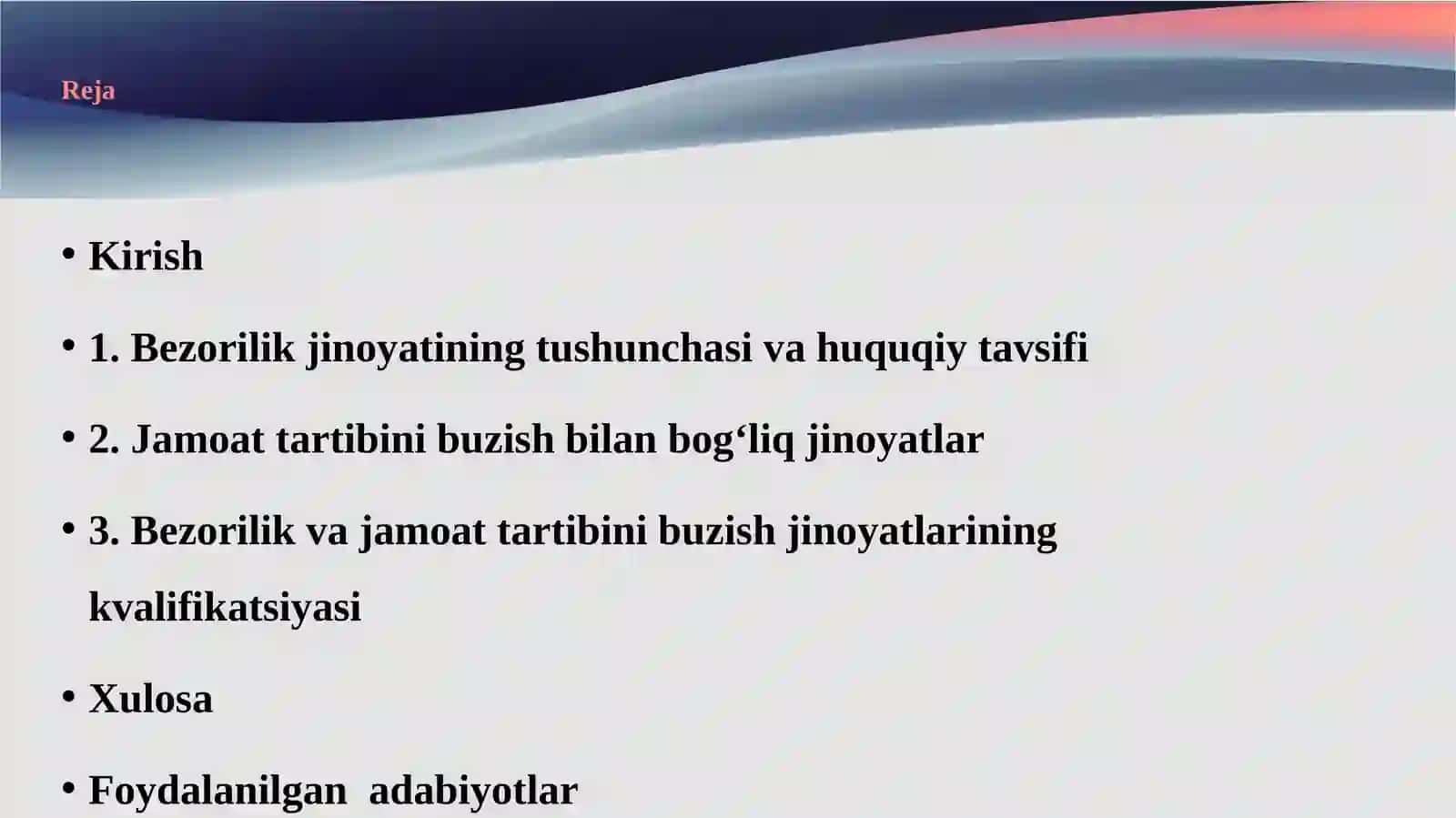 Bezorilik va jamoat tartibini buzish jinoyatlari huquqiy tahlili 2