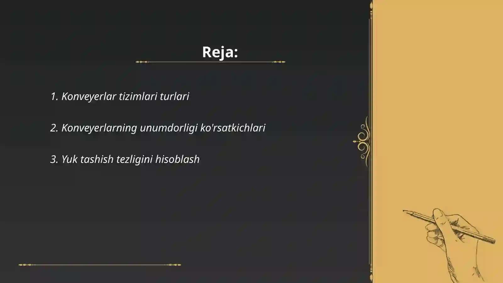 Konveyerlarning unumdorligini hisoblash nazariyasi 2