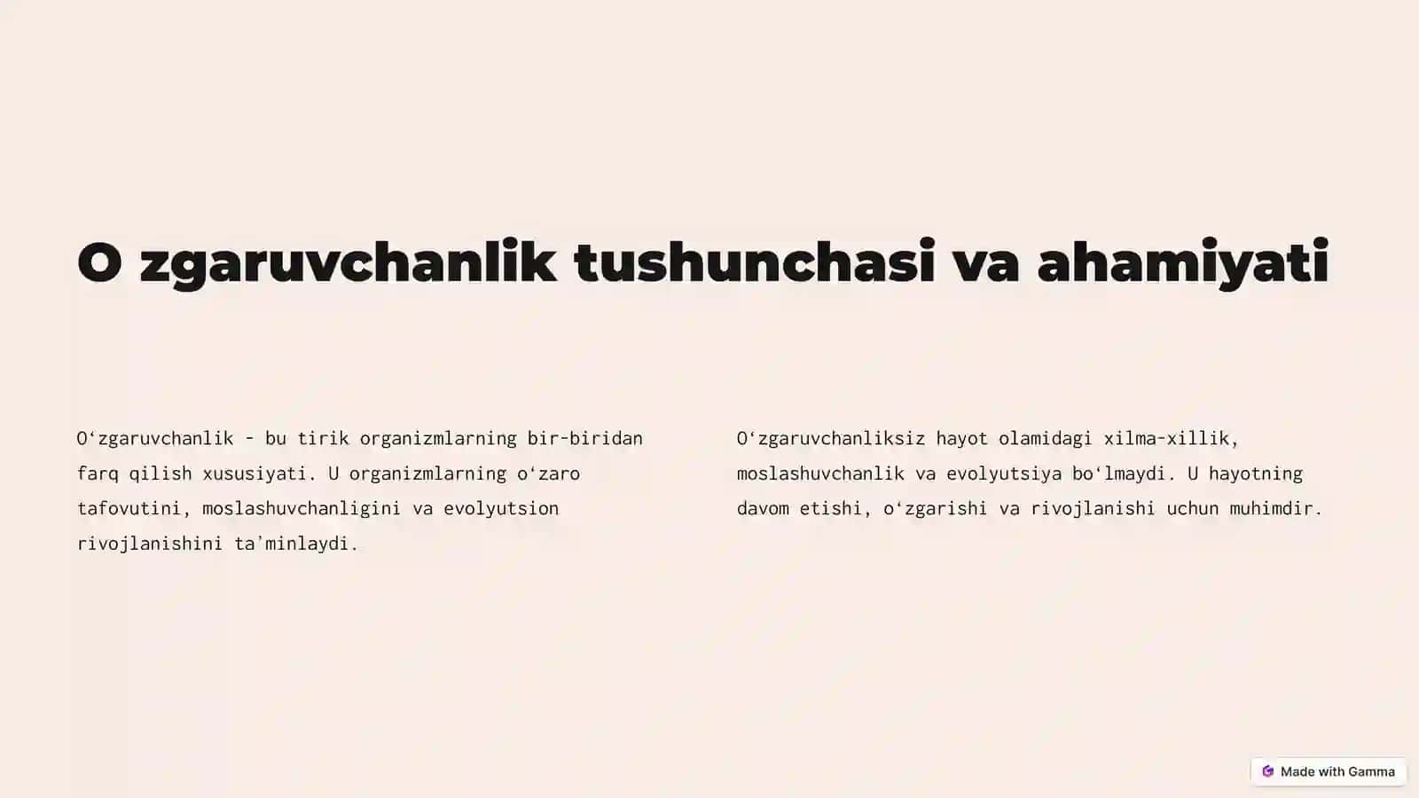 Oʻzgaruvchanlik qonuniyatlari 2
