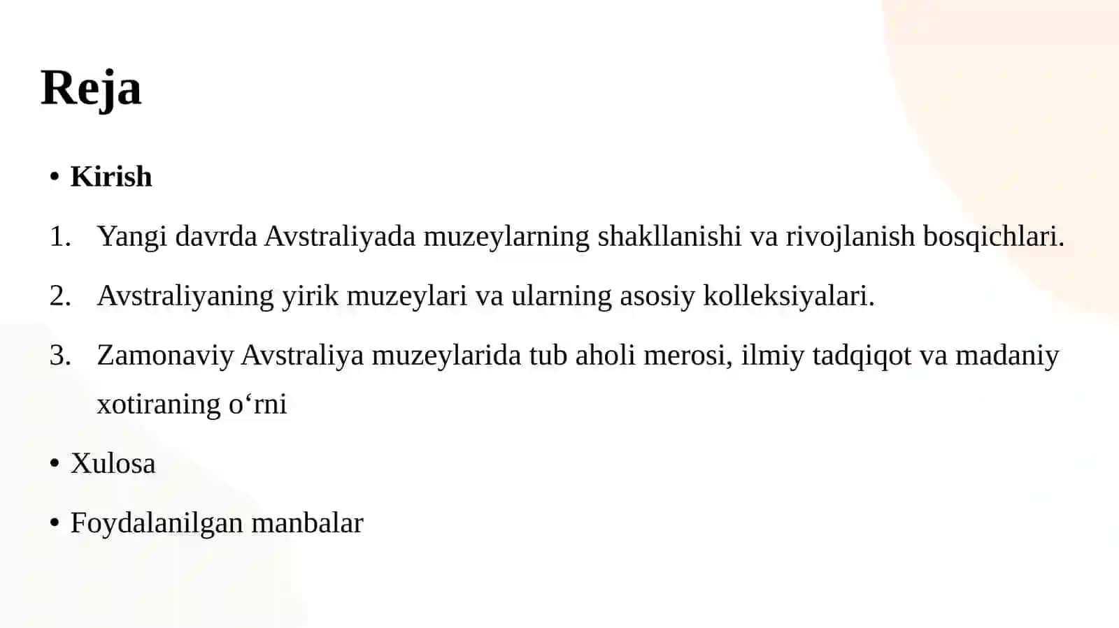 YANGI DAVRDA AVSTRALIYA MUZEYLARI 2