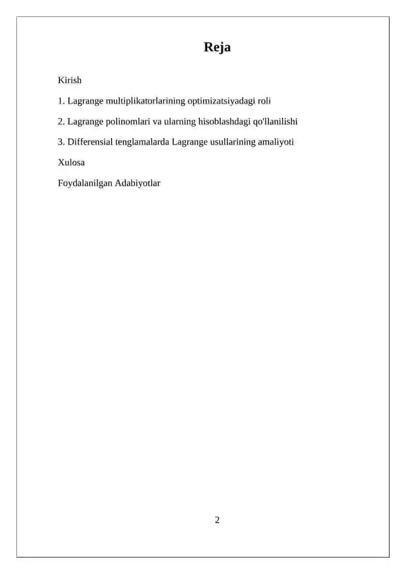 Lagranj differensial tenglamasi 2