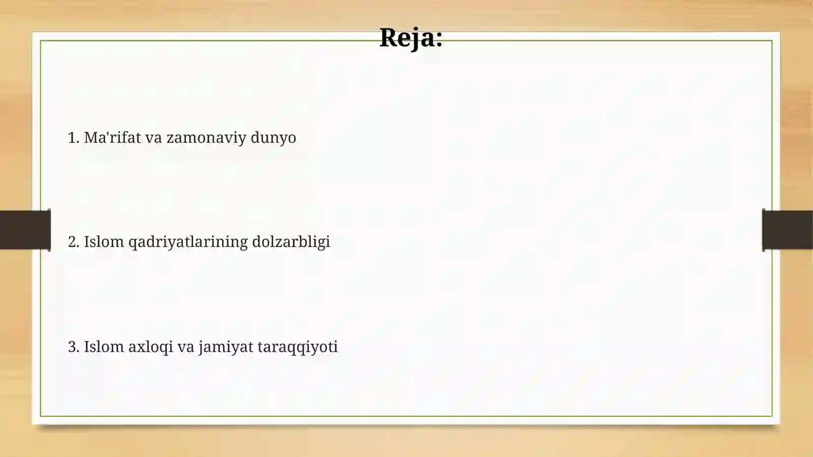 Islom qadriyatlarining hozirgi kunda ahamiyati 2