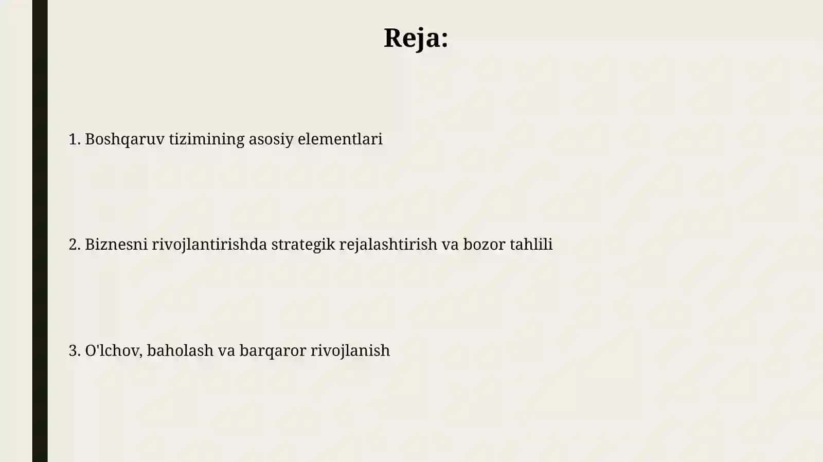 Biznesni rivojlantirishda boshqarish tizimi 2