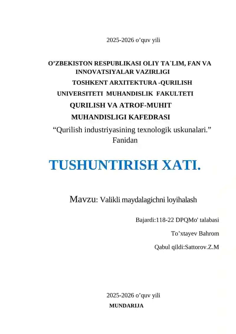 Valikli maydalagichni loyihalash 2