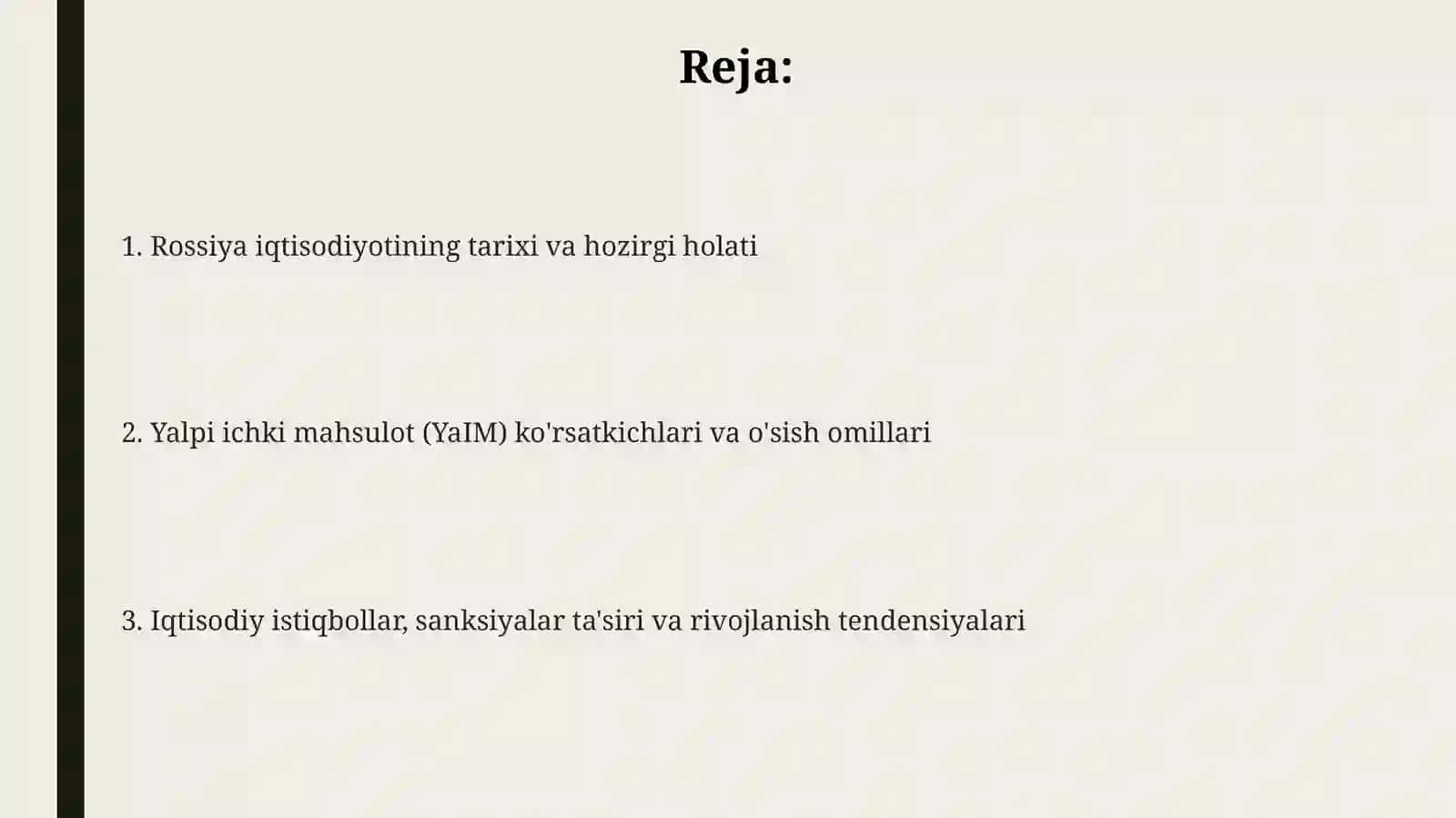 Rossiya iqtisodiyotining tarixi va hozirgi holati 2