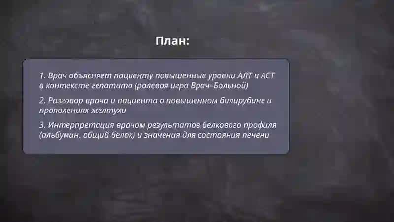 Работа с ответами анализов и обследований при гепатите: ролевая игра Врач-больной 2