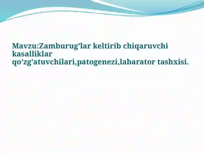 Zamburug’lar keltirib chiqaruvchi kasalliklar 2