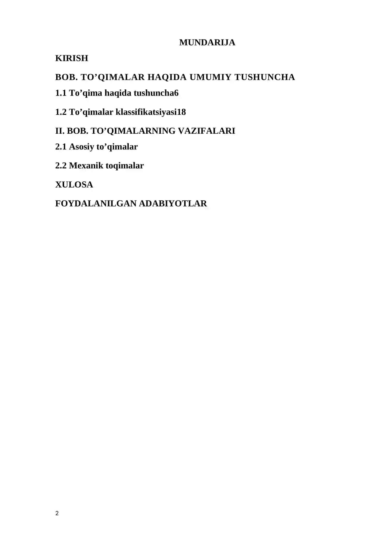 Mexanik, asosiy toʻqima turlari va vazifalari 2