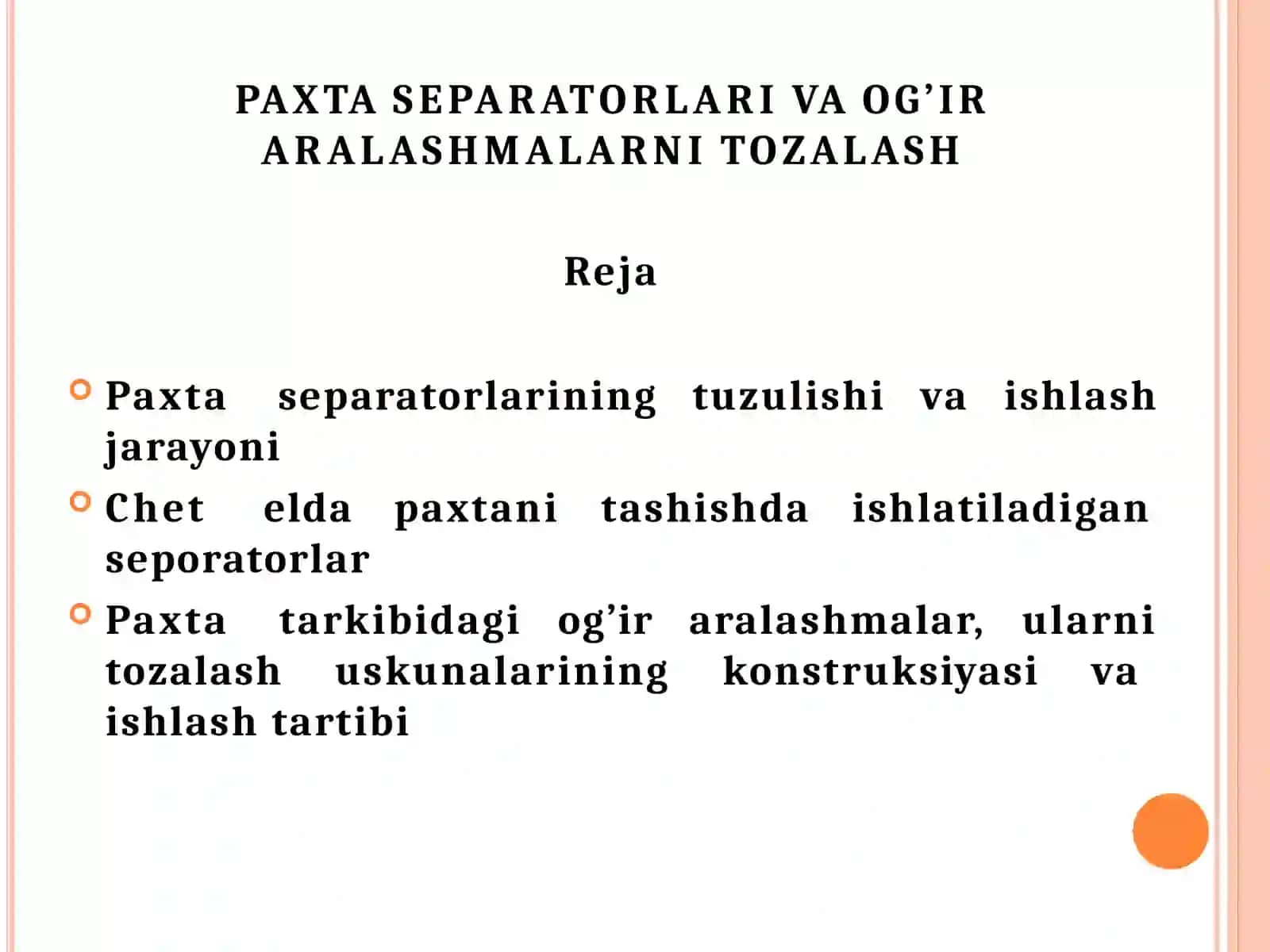 PAXTASEPARATORLARIVAOG’IR ARALASHMALARNITOZALASH 2